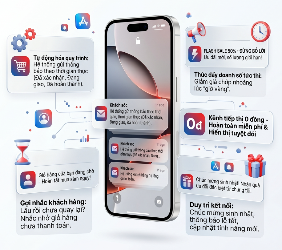 Gửi thông báo chăm sóc khách hàng